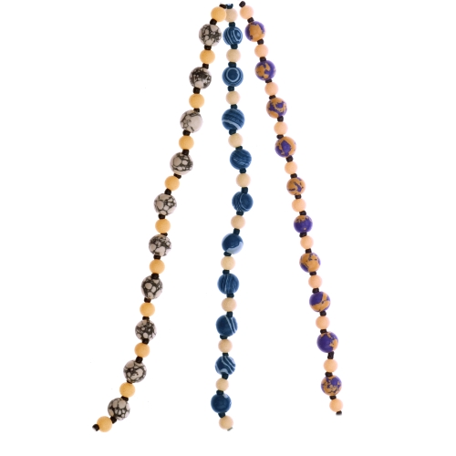 Keraamiliste- ja klaaspärlite valik riputuspakendis, 1 x 18 cm, Varanasi-India helmed