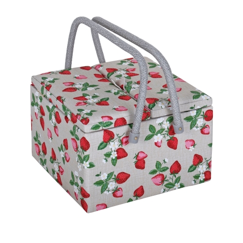 Suurem 2 sangaga õmblustarvikute karp: Strawberry Greenhouse, 25 x 25 x 17cm. HobbyGift MRLTLE.642 
