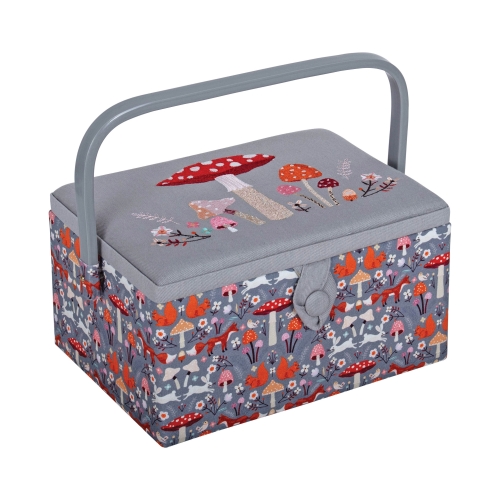 Tikitud keskmine tarvikute karp: Woodland Toadstool 18.5 x 25.5 x 14.5cm, Hobby Gift MRME.643