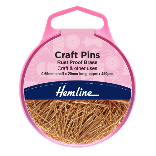 Lühikesed 20mm pronksist nööpnõelad, ø0,65mm, Hemline 712