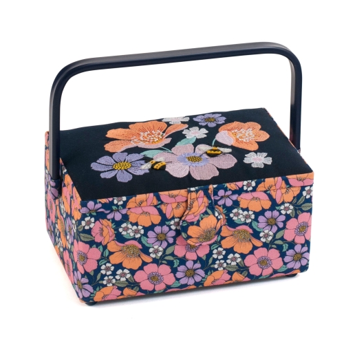 Tikitud kaanega keskmine tarvikute karp 17.8 x 24.5 x 14.5cm, Garden Serenade, Hobby Gift HGME.568