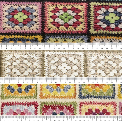 Gobeläänkangas mustriga, Crochet Squares Granny