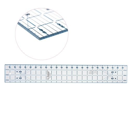 Tollmõõdustikus läbipaistev kahevärviline joonlaud 3,5" × 24" (inch), paksus: 3mm