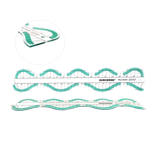 Šabloon-joonlaud Wavy Border 17" Ruler, 10cm × 50cm Duroedge KR-1951