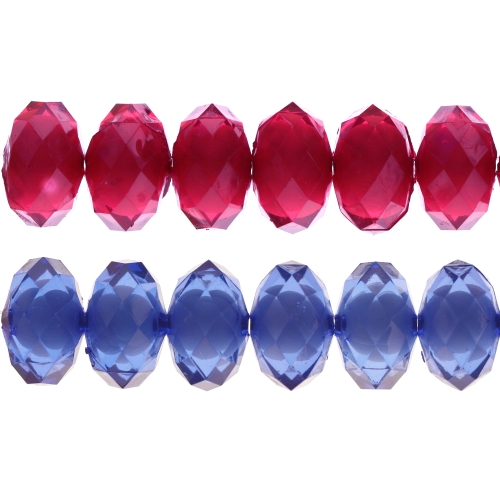 Pärl-pärlis tahulised rondellikujulised klaasjad akrüülhelmed 18 x 12mm