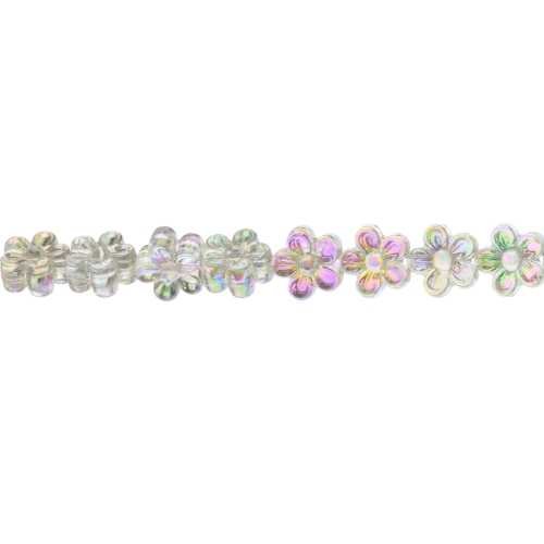 Lilleõiekujuline pikuti läbistatud auguga kristall 9 x 5mm