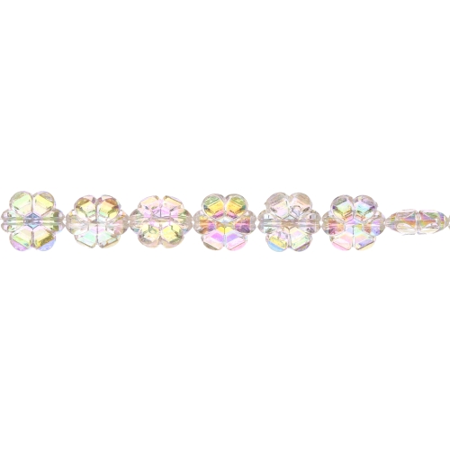 Lilleõiekujuline pikuti läbistatud auguga kristall 11 x 4mm