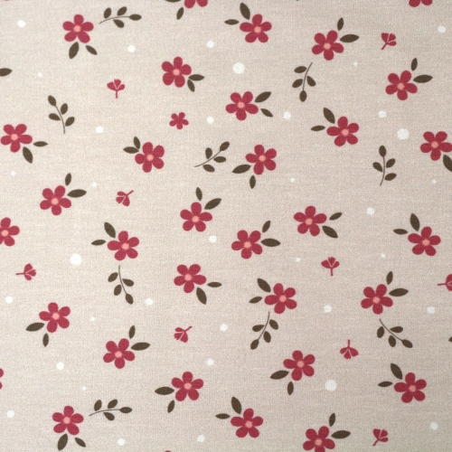 Puuvillane trikookangas lillekestega, 150cm, 020268