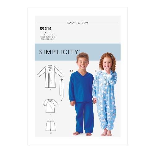 Simplicity lõikekomplekt S9214 Children´s Cozywear, A (2-3-4-5-6) 