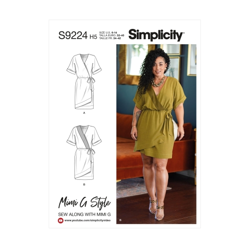 Simplicity lõikekomplekt S9224 MISSES' WRAP DRESS, SS9224H5