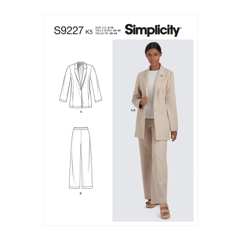 Simplicity lõikekomplekt S9227 MISSES' JACKET &amp; PANTS, SS9227K5