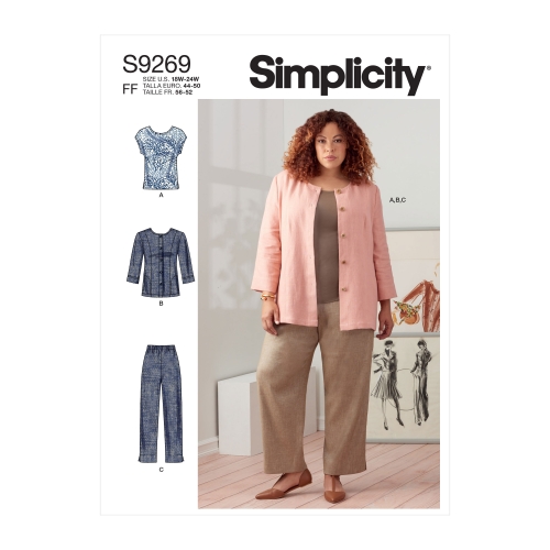 Simplicity lõikekomplekt S9269 WOMEN JACKET, TOP, PANTS