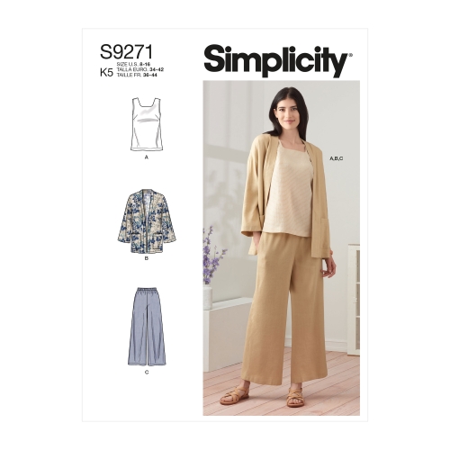 Simplicity lõikekomplekt S9271 MISSES JACKET, TOP, PANT