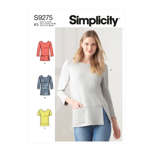 Simplicity lõikekomplekt S9275 Naiste trikoomaterjalist topid