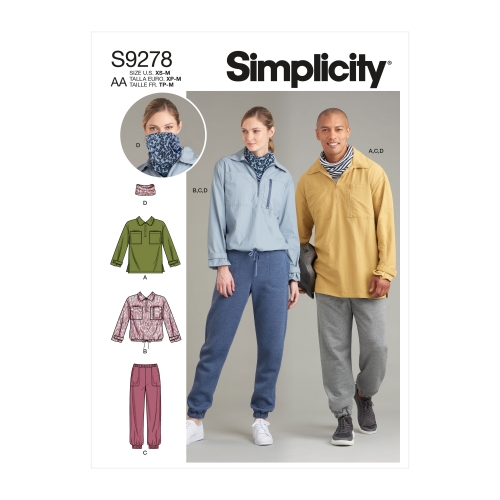 Simplicity lõikekomplekt S9278 UNISEX TOP, PANT, NCKPCE
