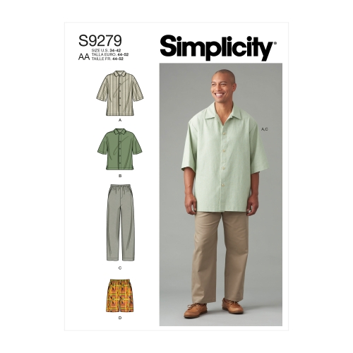 Simplicity lõikekomplekt S9279 Meeste särgid ja püksid
