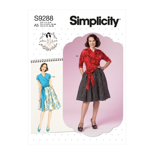 Simplicity lõikekomplekt S9288 MISSES' WRAP TOP &amp; SKIRT