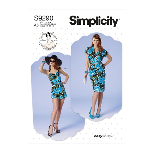 Simplicity lõikekomplekt S9290 Misses´ &amp; Misses´ Petite Bolero, Bustier, Sarong &amp; Shorts