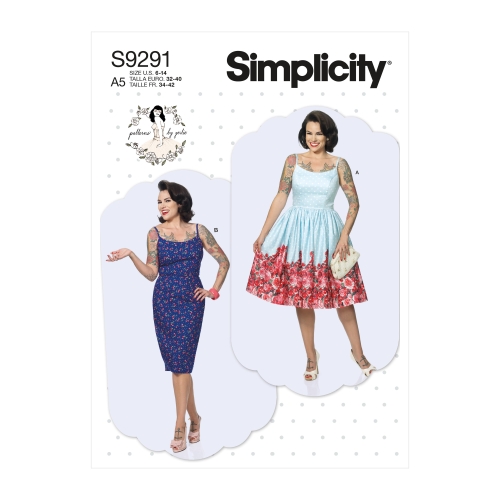 Simplicity lõikekomplekt S9291 MISSES DRESS WITH SKIRT