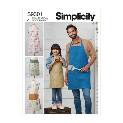 Simplicity lõikekomplekt S9301 Põlled täiskasvanutele ja lastele, SS9301A, Suurused: S - XL / S - XL