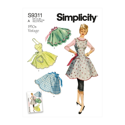 Simplicity lõikekomplekt S9311 Naiste Vintage-põlled, Suurused: S-M-L