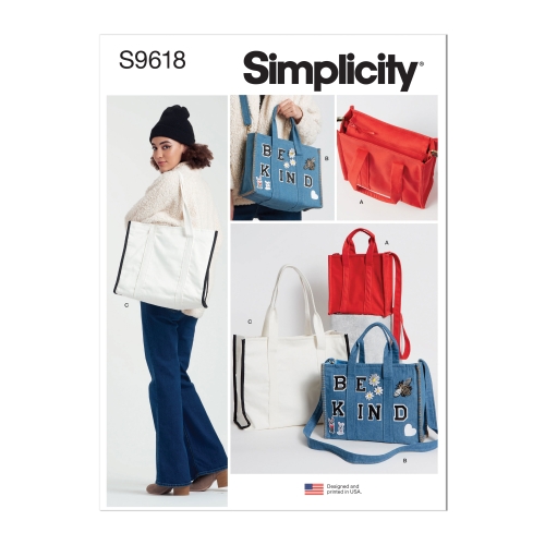 Simplicity lõikekomplekt S9618 Kotid kolmes mõõdus