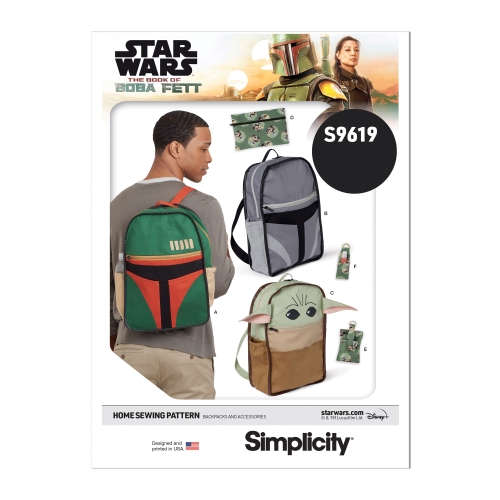 Simplicity lõikekomplekt S9619 DISNEY STAR WARS lõikega Seljakotid