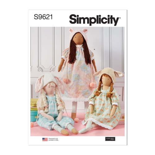 Simplicity lõiked S9621, ELAINE HEIGL disainitud topistäidetud nukud ja nukuriided