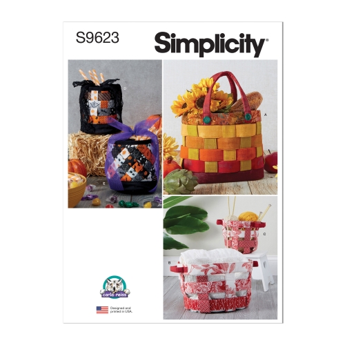 Simplicity lõikekomplekt S9623, CARLA REISS'i disainitud tekstiilkorvid