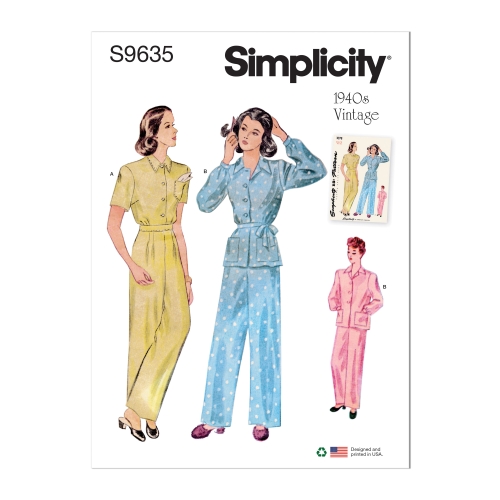 Simplicity lõikekomplekt S9635 Naiste Vintage kodune riietus