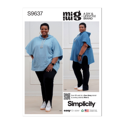 Simplicity lõikekomplekt S9637 WOMEN'S HOODIES AND LEGGINGS BY MIMI G,