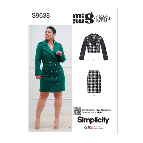 Simplicity lõikekomplekt S9638 Naiste jakk ja seelik MIMI G'lt