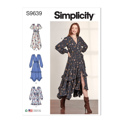 Simplicity lõikekomplekt S9639 Midi wrap kleit
