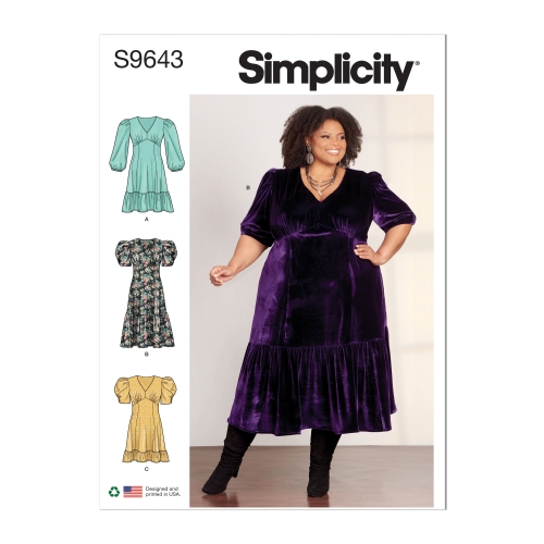 Simplicity lõikekomplekt S9643 Kleidid variatsioonidega