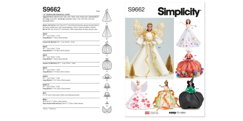 Simplicity lõikekomplekt S9662 HOLIDAY FASHION DOLL CLOTHES, SS9662OS