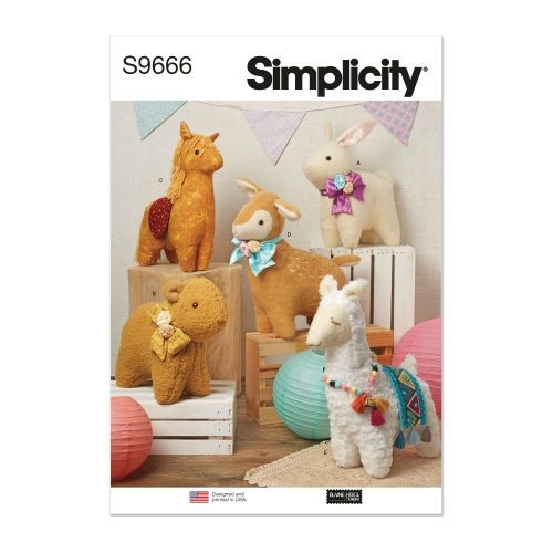 Simplicity Sewing Pattern S9666 PLUSH ANIMALS BY ELAINE HEIGL