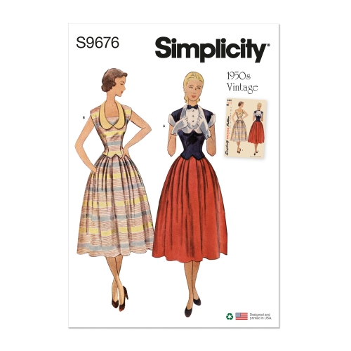 Simplicity lõikekomplekt S9676 Kaheosaline naiste vintage-riietus