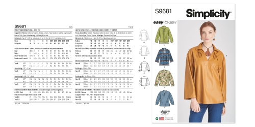 Simplicity ompelukaava S9681 naisten puserot