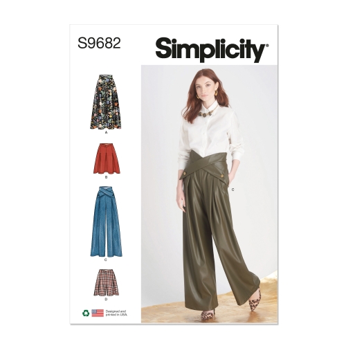 Simplicity lõikekomplekt S9682 MISSES' SKIRTS, PANTS, AND SHORTS