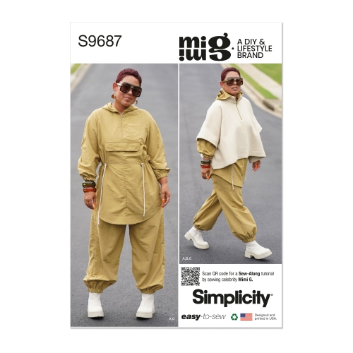 Simplicity lõikekomplekt S9687, MIMI G jakk, mantel ja poncho suurtele naistele