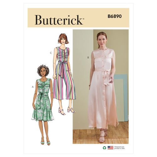 Lõikekomplekt BUTTERICK B6890 MISSES' DRESS, JUMPSUIT