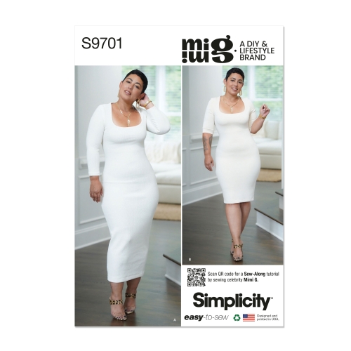 Simplicity lõikekomplekt S9701 MISSES' KNIT DRESS IN TWO LENGTHS BY MIMI G STYLE