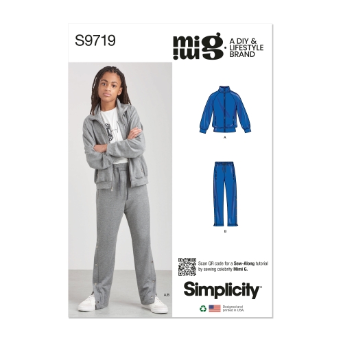 Simplicity Sewing Pattern S9719 BOYS' KNIT JACKET AND PANTS BY MIMI G STYLE