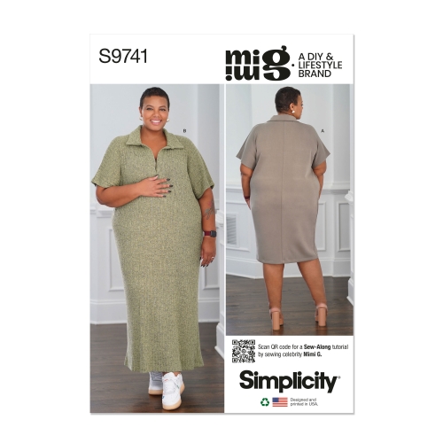 Simplicity lõikekomplekt S9741 WOMEN'S KNIT DRESS IN TWO LENGTHS BY MIMI G STYLE, SS9741