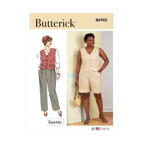 Ompelukaava BUTTERICK B6902 WOMEN VEST, PANT, SHORTS
