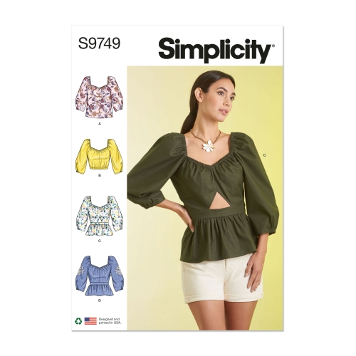 Simplicity lõikekomplekt S9749 MISSES' TOPS, SS9749