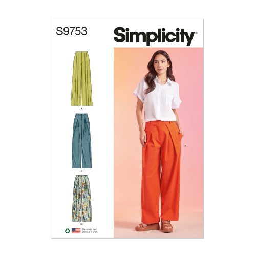 Simplicity ompelukaava S9753, Naisten housut