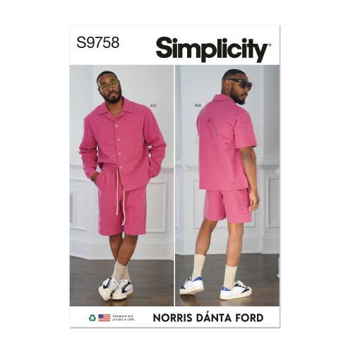 Simplicity lõikekomplekt S9758 MEN'S SHIRTS AND SHORTS BY NORRIS DANTA FORD, SS9758