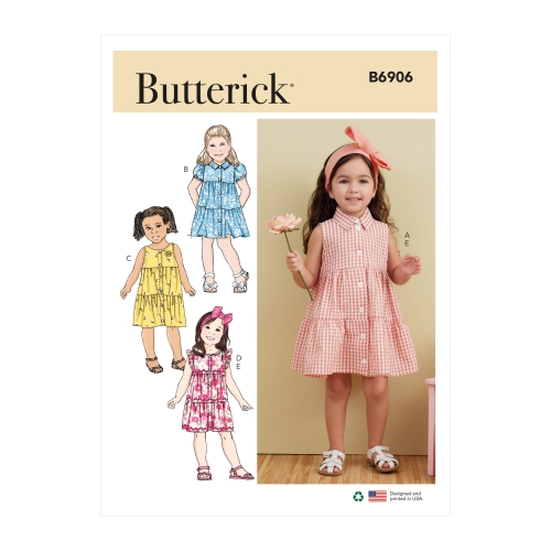 Lõikekomplekt BUTTERICK B6906 TODDLERS DRESS, HEADBAND