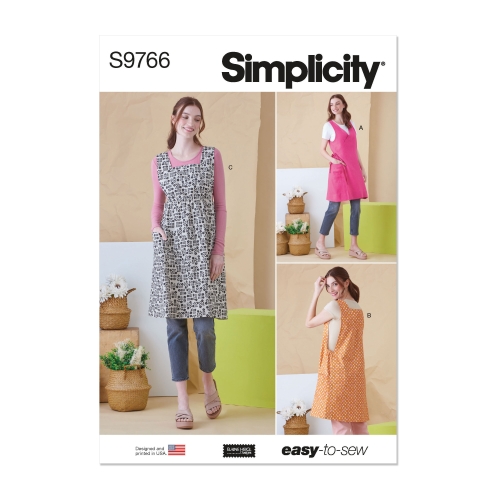 Simplicity ompelukaava S9766, ELAINE HEIGL'in suunnittelema mekkoesiliina
